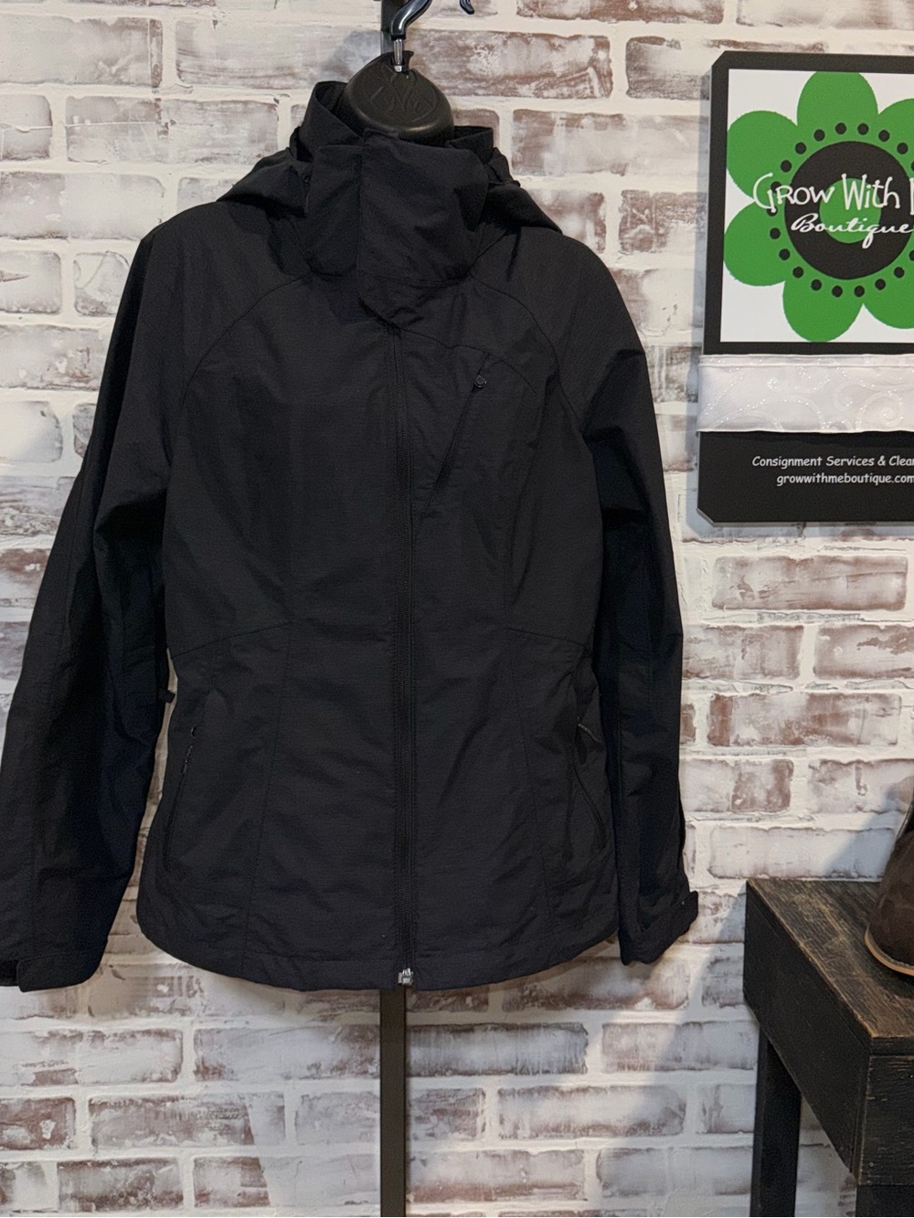 The North Face Black Hooded Ski/Snow Jacket